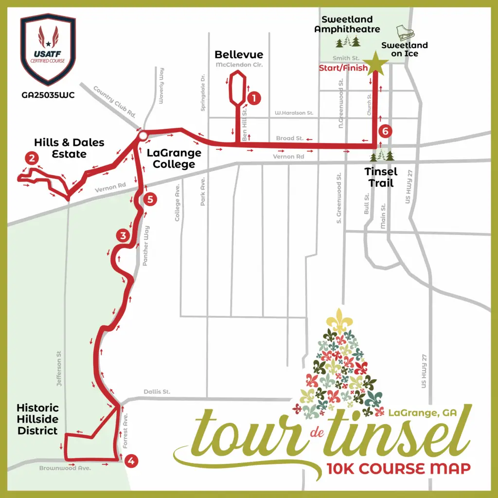 Tour de Tinsel Course Map_10K MAP